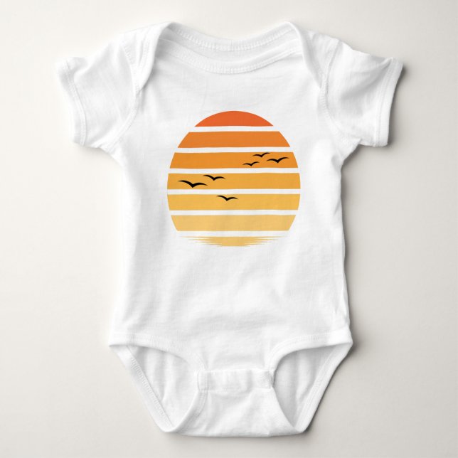 Body Para Bebê Creative Sunset Beach (Frente)