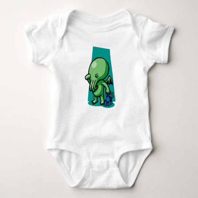 Body Para Bebê Creeper da criança de Sleepytime Cthulhu (Frente)