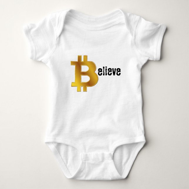 Body Para Bebê CREIEVE BTC Crypto ouro bitmoney (Frente)