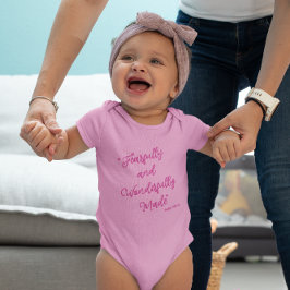 Body Para Bebê "Criado com Temor e Maravilha" Versículo da Bíblia