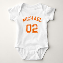 Body Para Bebê Criança Boy Girl Orange Name Jersey Number Sports