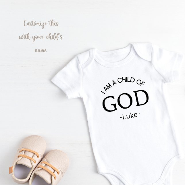 Body Para Bebê Criança Personalizada de Deus (I am a child of God)