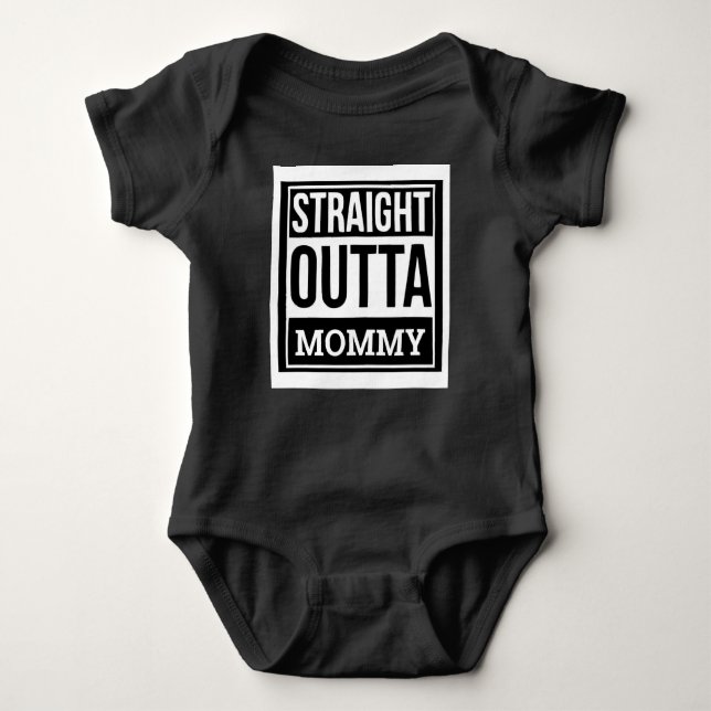 Body Para Bebê Criança reta Onsie das mamães de Outta (Frente)