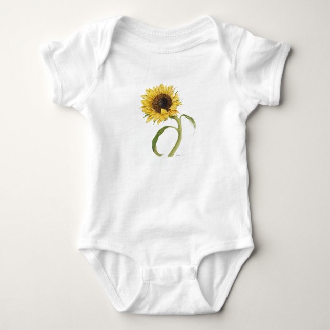 Body Para Bebê Criança Roupa de girassol (Frente)