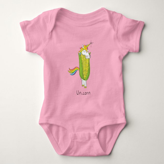 Body Para Bebê Crianças Engraçadas do Unicorn (Frente)