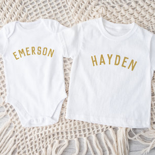 Body Para Bebê Crianças - Teto de Nome Personalizado Amarelo