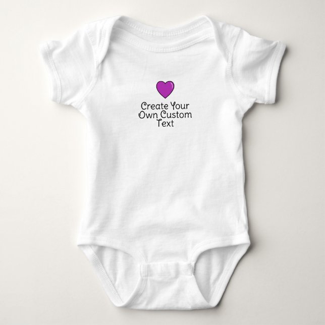 Body Para Bebê Crie seu próprio texto personalizado com coração r (Frente)
