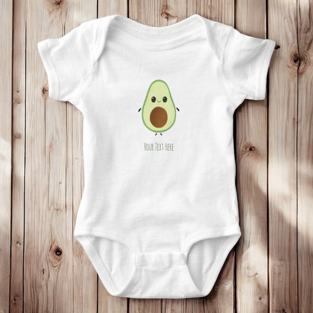 Body Para Bebê Crie seu próprio texto - Whimsical Kawaii Avocado (Criador carregado)