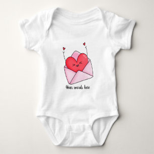 Body Para Bebê Crie sua própria carta de amor Kawaii