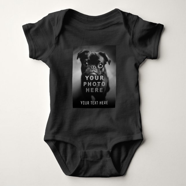 Body Para Bebê Crie Sua Própria Foto Simples e Texto Personalizad (Frente)