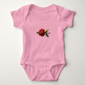 Body Para Bebê Crimson Rose Bloom – Botanical Clipart