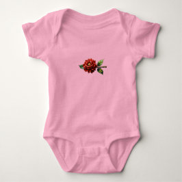Body Para Bebê Crimson Rose Bloom – Clipart Botânico