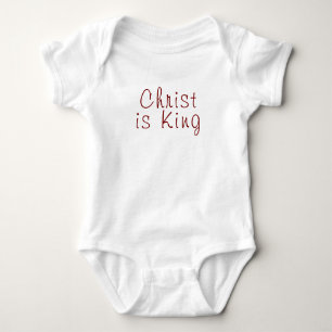 Body Para Bebê Cristo é Rei   Texto vermelho em branco