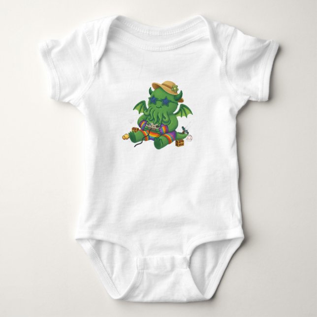Body Para Bebê Cthulhu Bebê Gamer (Frente)