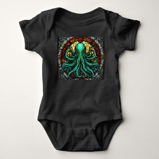 Body Para Bebê Cthulhu StainGlass (Frente)