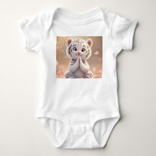Body Para Bebê Cubo de Tigre Pacífico no Lotus - Roupa de Bebê