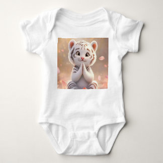 Body Para Bebê Cubo de Tigre Pacífico no Lotus - Roupa de Bebê