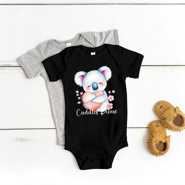 Body Para Bebê "Cudles Please" Adorável Urso Koala (Criador carregado)