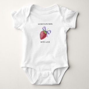 Body Para Bebê Cultivado com amor - Morango com laço -