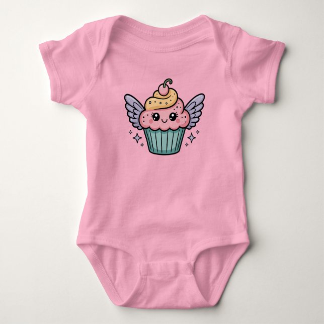 Body Para Bebê Cupcake Kawaii (Frente)