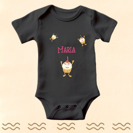 Body Para Bebê Cupcakes engraçados
