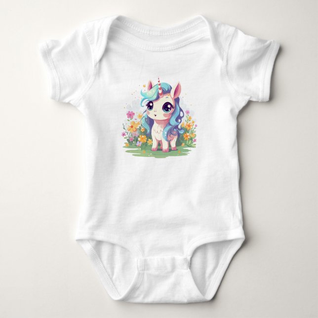 Body Para Bebê Curious Unicorn (Frente)