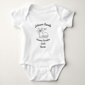 Body Para Bebê Custom Family Reunion Beach Summer Vacation White