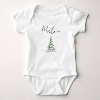Body Para Bebê Custom Name Christmas Baby Romper First Xmas Mateo