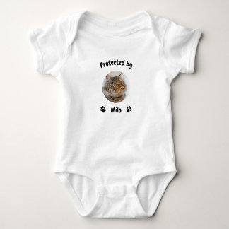 Body Para Bebê Custom Proctected by Cat Baby, Personalized Cat