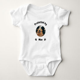 Body Para Bebê Custom Proctected by Dog Baby, Personalized Dog 