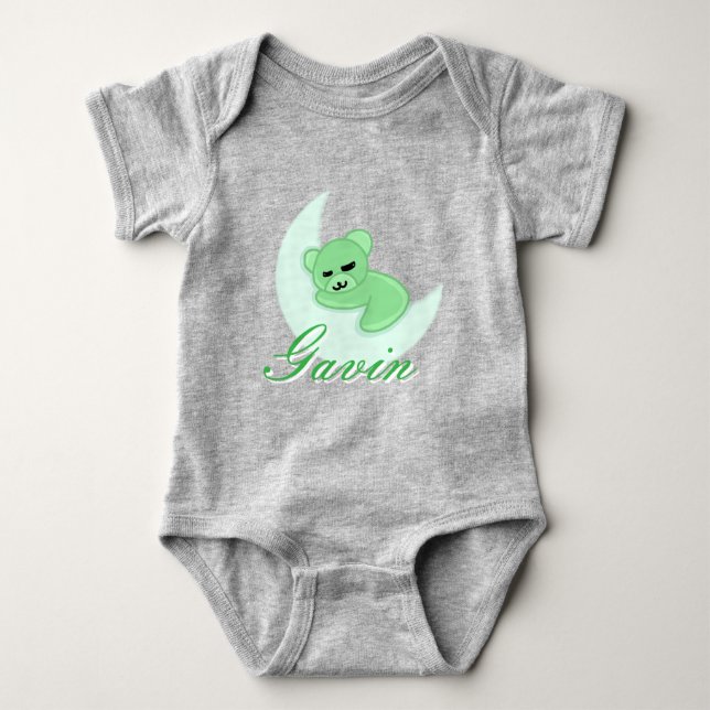 Body Para Bebê Custom Sleeping Bear Baby Bodysuit (Frente)