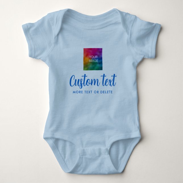 Body Para Bebê Custom Text Photo Unisex Jersey One-Pieces Boy (Frente)