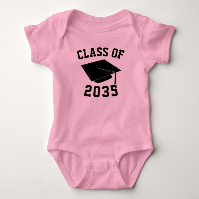 Body Para Bebê Customizable Class of 2035 Baby Shirt (Frente)