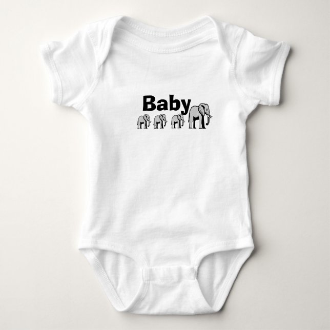 Body Para Bebê Customizable double-sided elephant bodysuit (Frente)