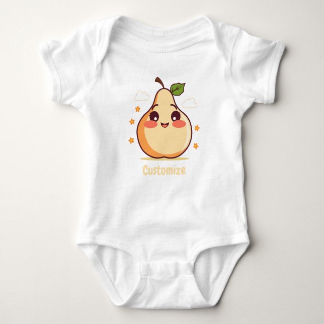 Body Para Bebê Customizable Happy Pear Baby (Frente)