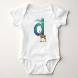 Body Para Bebê Customizable Northern Lights Letter D Deer