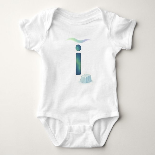 Body Para Bebê Customizable Northern Lights Letter I Iceberg (Frente)