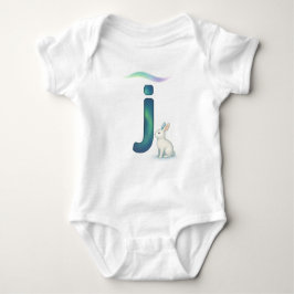 Body Para Bebê Customizable Northern Lights Letter J Jackrabbit