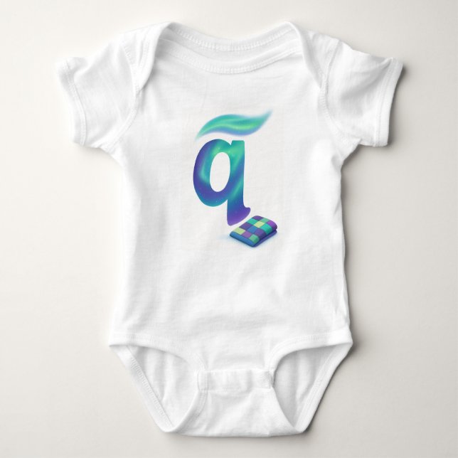 Body Para Bebê Customizable Northern Lights Letter Q Aurora Quilt (Frente)
