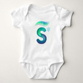 Body Para Bebê Customizable Northern Lights Letter S Snowflake