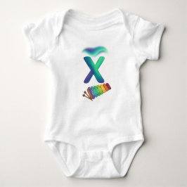 Body Para Bebê Customizable Northern Lights Letter X Xylophone