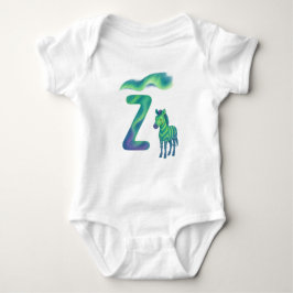 Body Para Bebê Customizable Northern Lights Letter Z Aurora Zebra