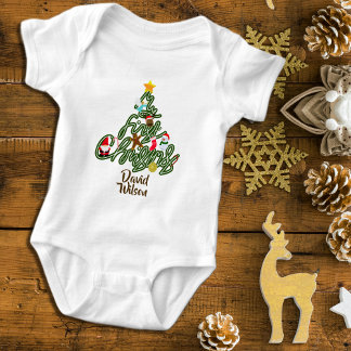 Body Para Bebê Cute Adorable My First Christmas Tree Baby