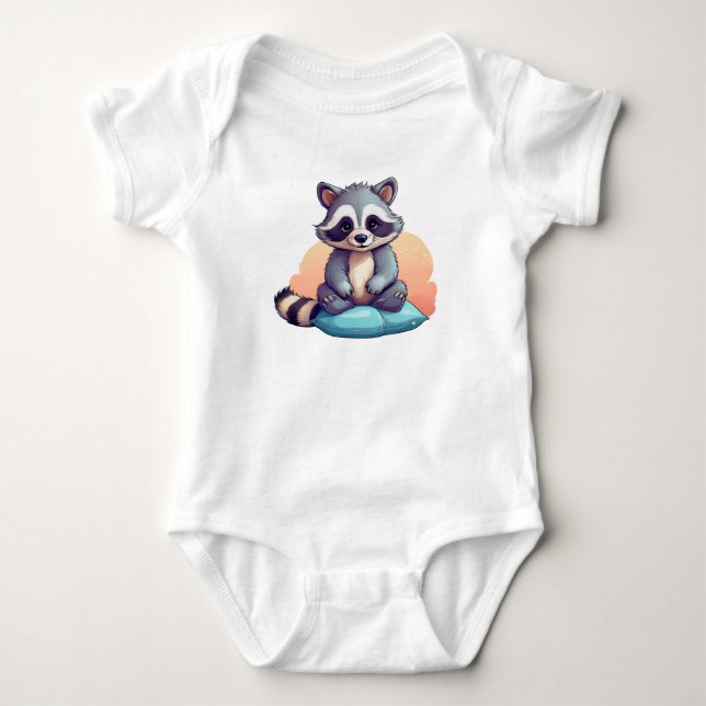 Body Para Bebê Cute Baby Raccoon – Adorable Cartoon Bodysuit (Frente)