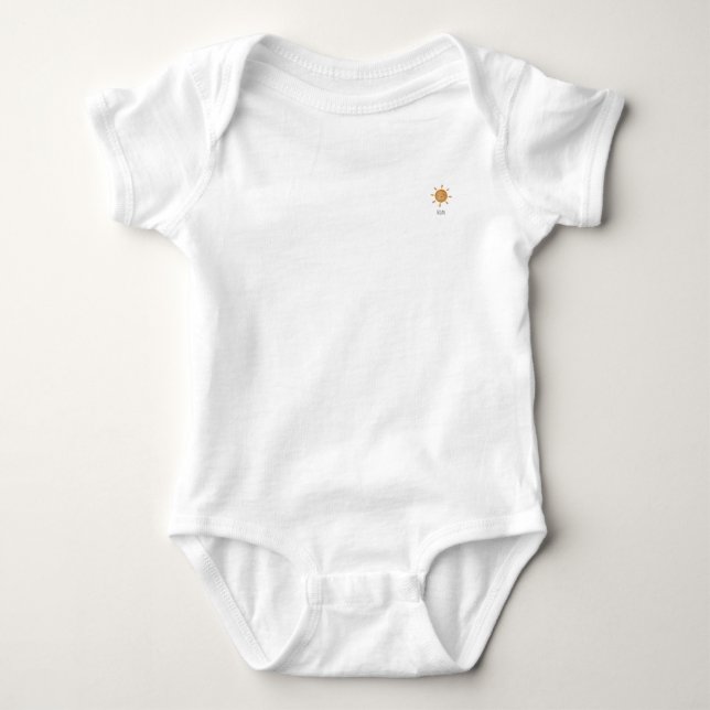 Body Para Bebê Cute Baby Yellow Sun Sweet Sunshine White Romper (Frente)