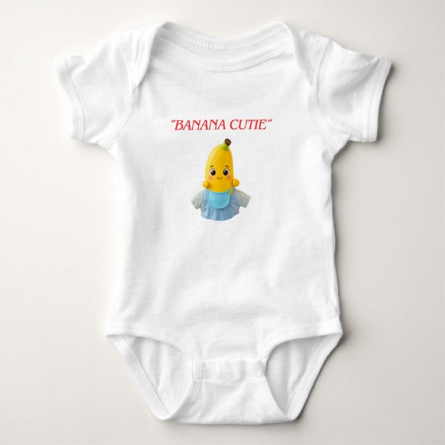 Body Para Bebê Cute Banana Baby – Adorable Cartoon Banana in Blue (Frente)