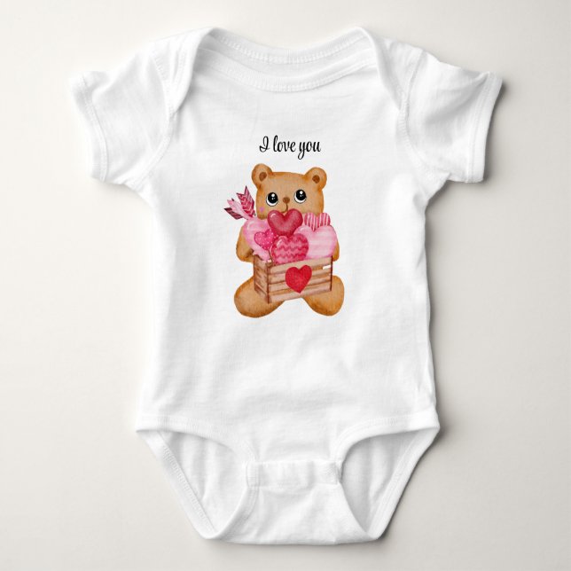 Body Para Bebê Cute bear in love full of love (Frente)