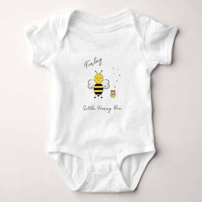 Body Para Bebê Cute Bee Bee Bee-Culinária/Bebê-Fita Bebê Personal (Frente)