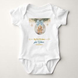Body Para Bebê Cute blue Gingerbread boy My First Christmas