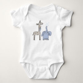 Body Para Bebê Cute Blue Giraffes Baby Bodysuit - Whimsical 